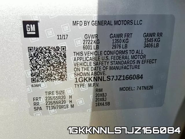 1GKKNNLS7JZ166084 фото 2