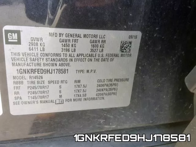 1GNKRFED9HJ178581 фото 2