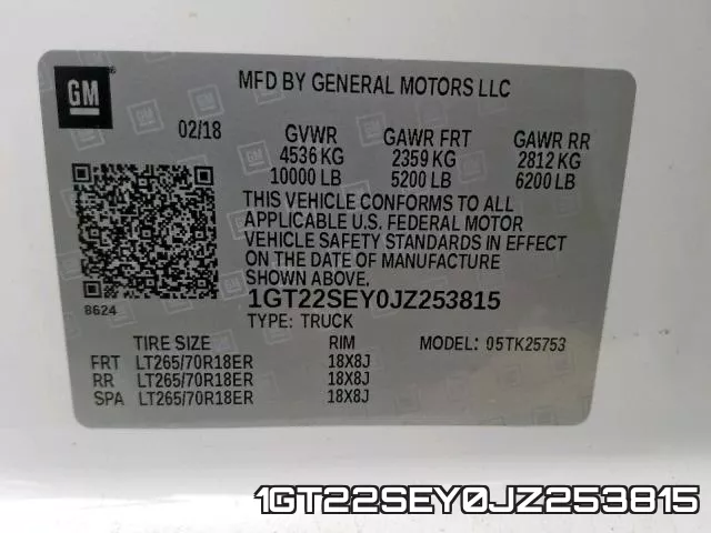1GT22SEY0JZ253815 фото 2