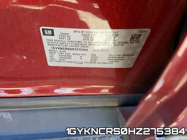 1GYKNCRS0HZ275384 фото 2