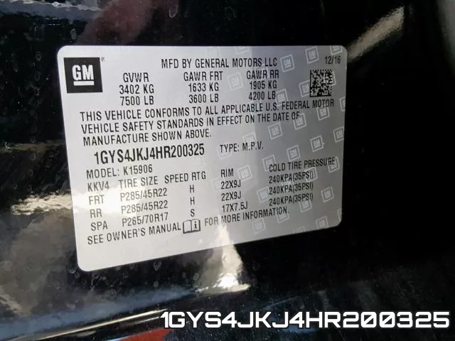1GYS4JKJ4HR200325 фото 2
