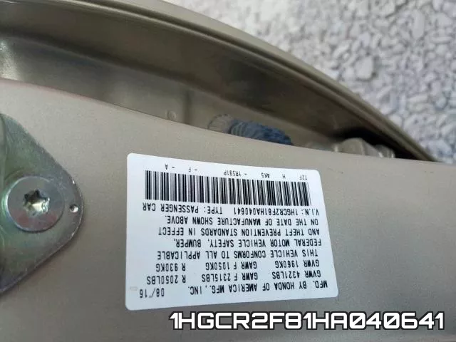 1HGCR2F81HA040641 фото 2