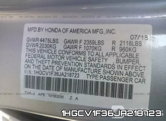 1HGCV1F36JA218723 фото 10