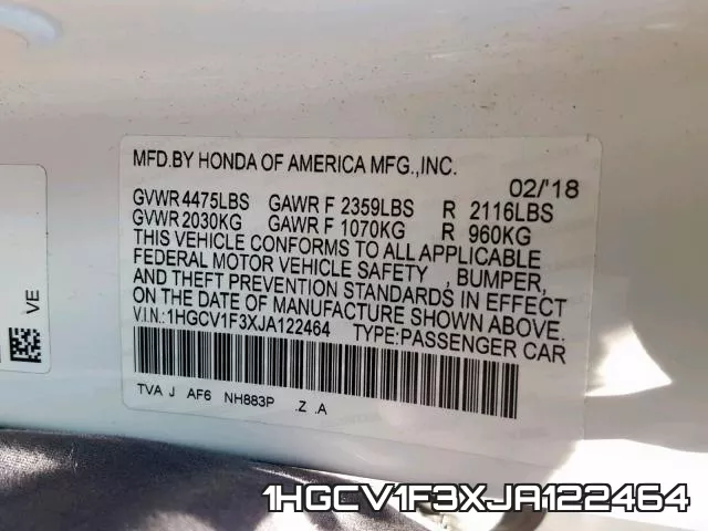 1HGCV1F3XJA122464 фото 2