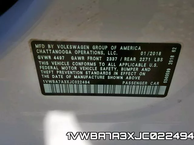 1VWBA7A3XJC022494 фото 2