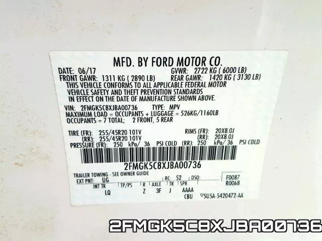 2FMGK5C8XJBA00736 фото 2
