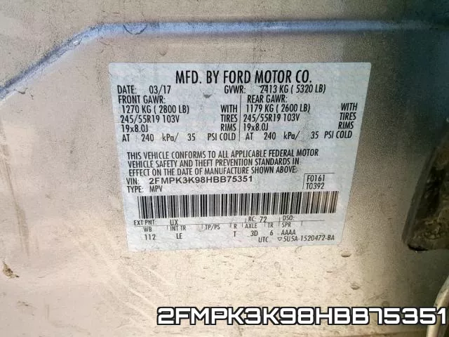 2FMPK3K98HBB75351 фото 2