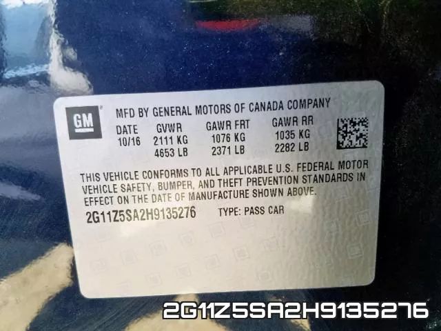 2G11Z5SA2H9135276 фото 2