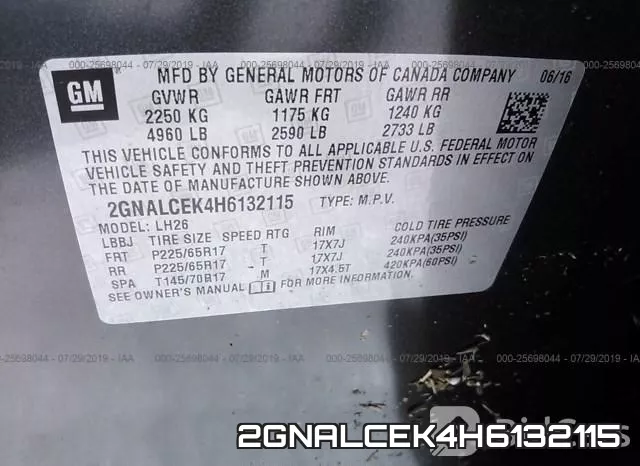 2GNALCEK4H6132115 фото 10