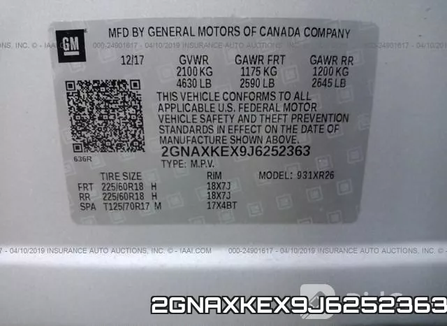2GNAXKEX9J6252363 фото 10