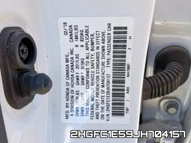 2HGFC1E59JH704157 фото 2