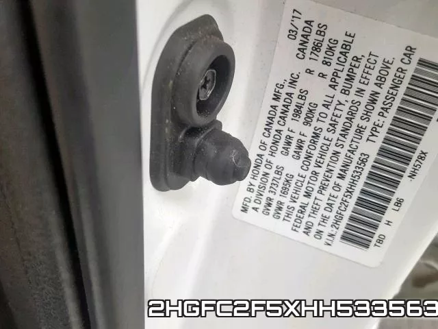 2HGFC2F5XHH533563 фото 2