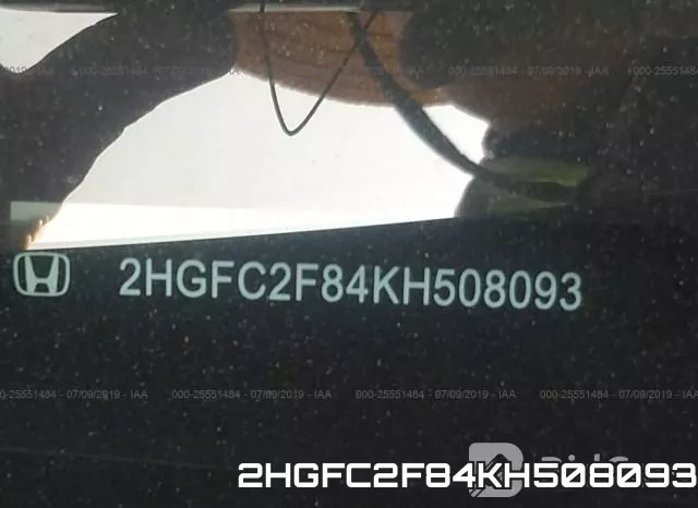 2HGFC2F84KH508093 фото 10