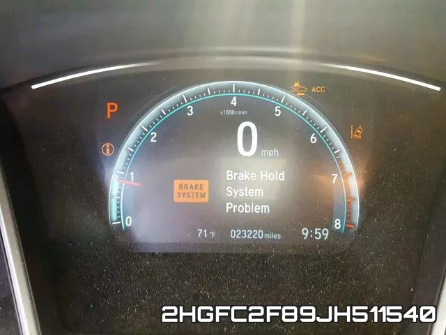 2HGFC2F89JH511540 фото 9