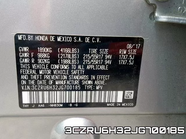 3CZRU6H32JG700185 фото 2