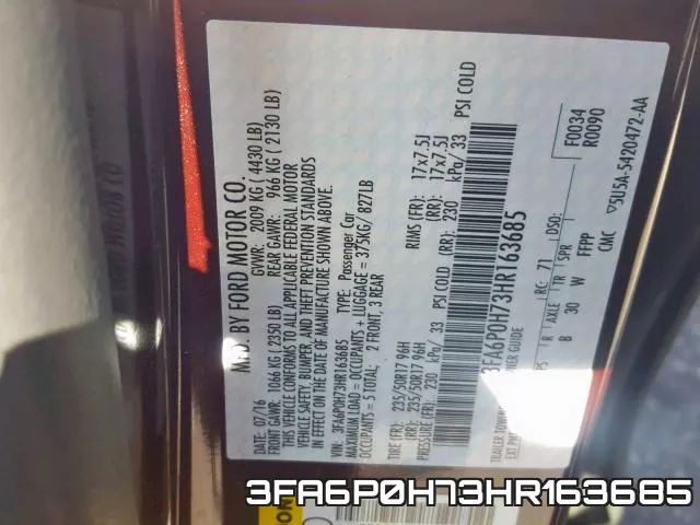 3FA6P0H73HR163685 фото 2