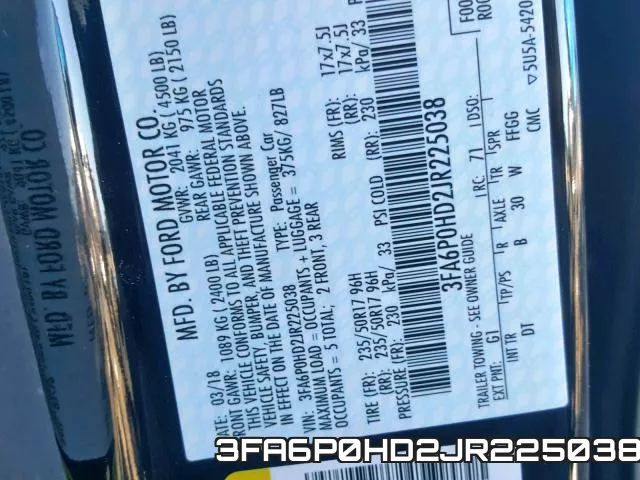 3FA6P0HD2JR225038 фото 2