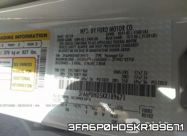 3FA6P0HD5KR189671 фото 10