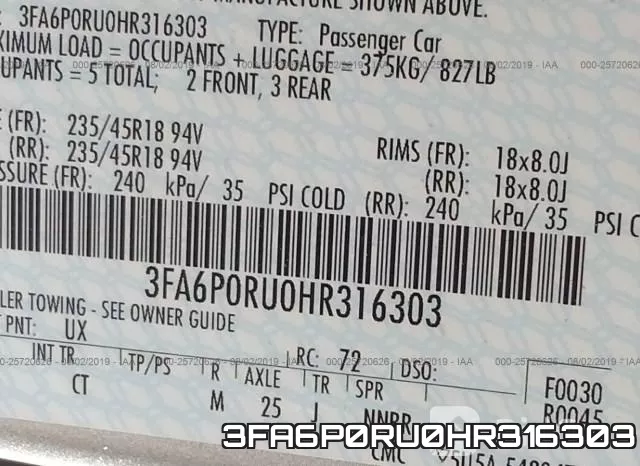 3FA6P0RU0HR316303 фото 10