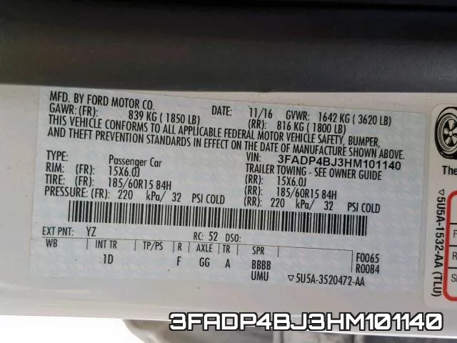 3FADP4BJ3HM101140 фото 2