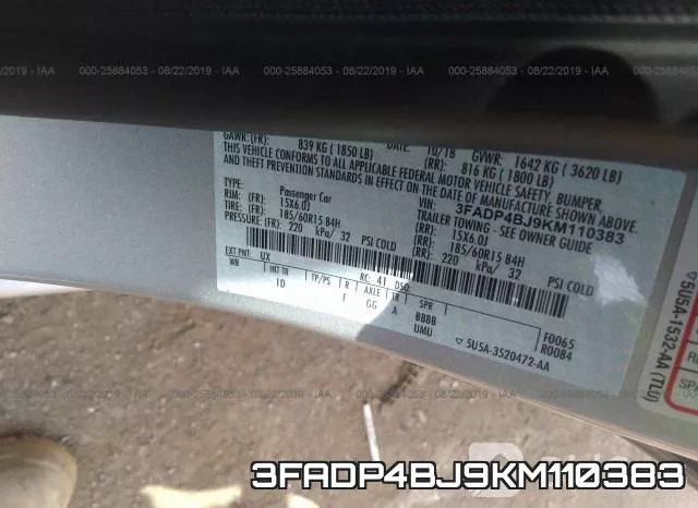 3FADP4BJ9KM110383 фото 10