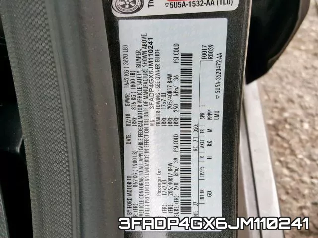 3FADP4GX6JM110241 фото 2