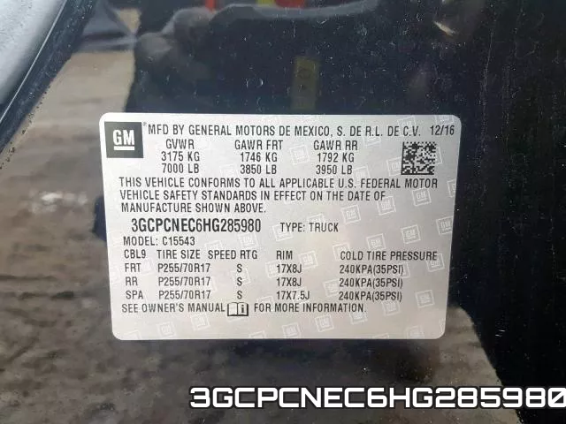 3GCPCNEC6HG285980 фото 2