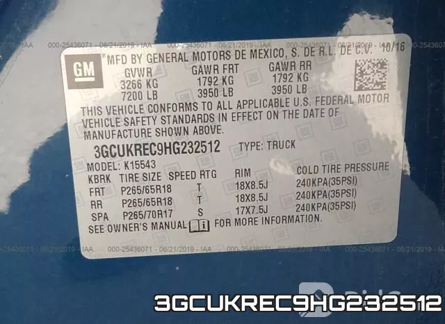 3GCUKREC9HG232512 фото 10