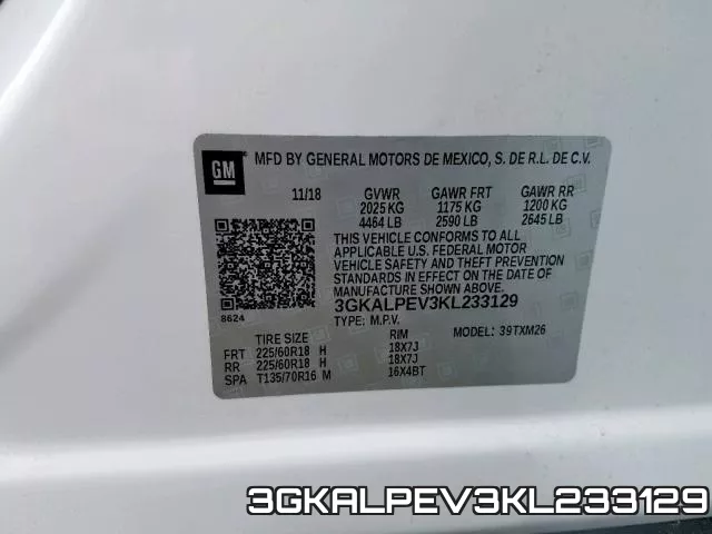 3GKALPEV3KL233129 фото 2