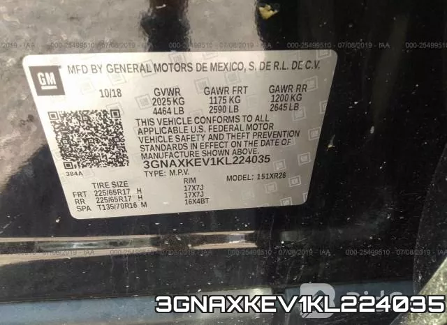 3GNAXKEV1KL224035 фото 10