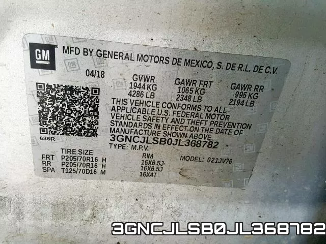 3GNCJLSB0JL368782 фото 2