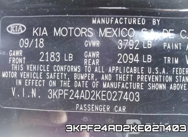 3KPF24AD2KE027403 фото 10