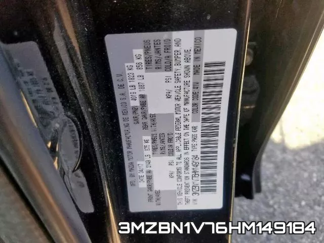 3MZBN1V76HM149184 фото 2