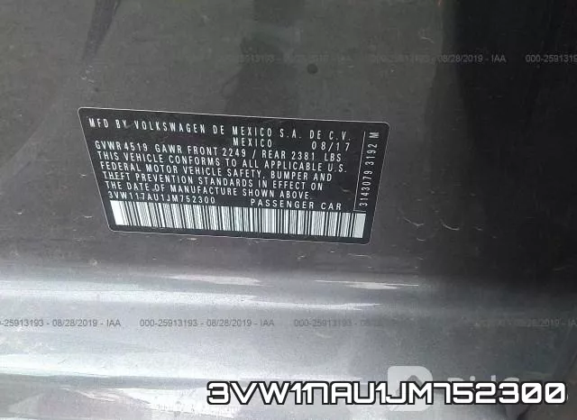 3VW117AU1JM752300 фото 10