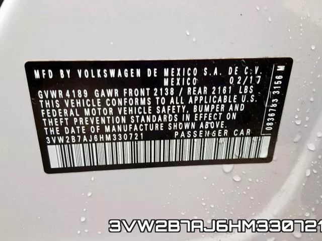 3VW2B7AJ6HM330721 фото 2