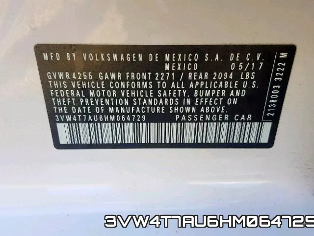 3VW4T7AU6HM064729 фото 2