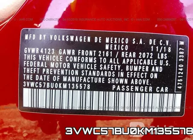 3VWC57BU0KM135578 фото 10