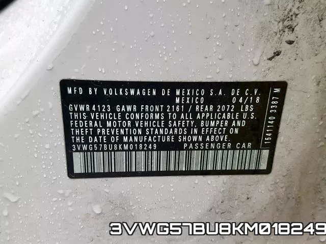 3VWG57BU8KM018249 фото 2