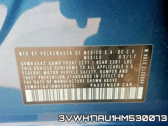 3VWH17AU1HM530073 фото 2