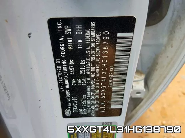 5XXGT4L31HG138790 фото 2