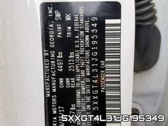 5XXGT4L31JG195349 фото 2