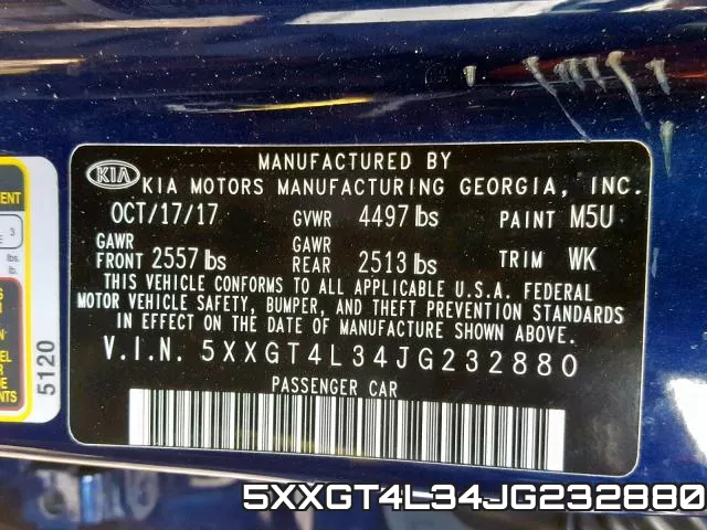 5XXGT4L34JG232880 фото 2