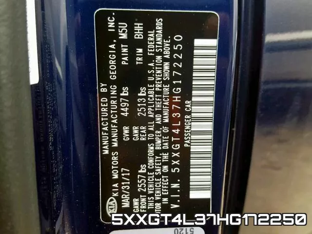 5XXGT4L37HG172250 фото 2