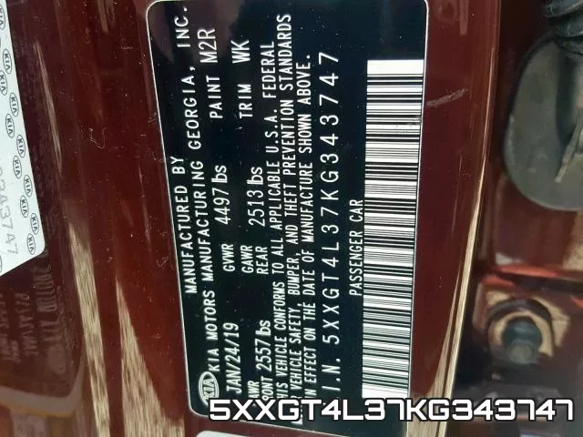 5XXGT4L37KG343747 фото 2