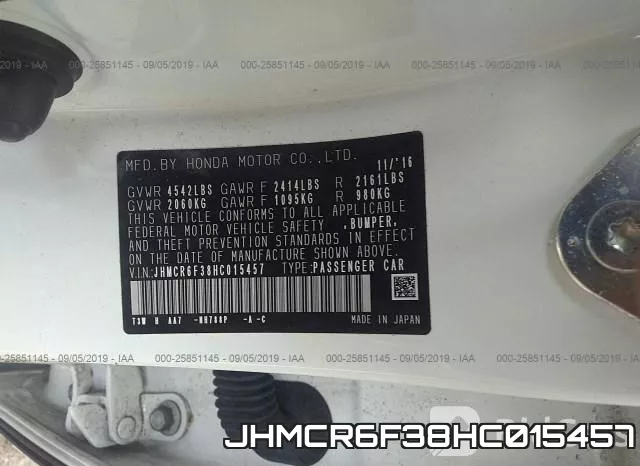 JHMCR6F38HC015457 фото 10