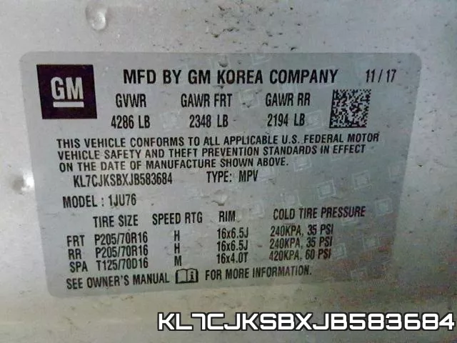 KL7CJKSBXJB583684 фото 2