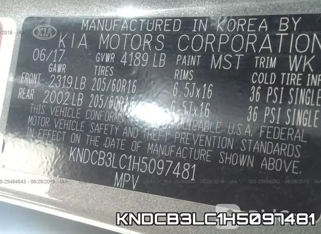 KNDCB3LC1H5097481 фото 10