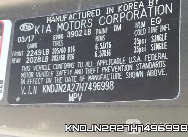 KNDJN2A27H7496998 фото 10