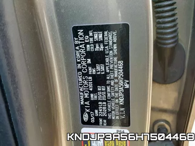 KNDJP3A56H7504468 фото 2