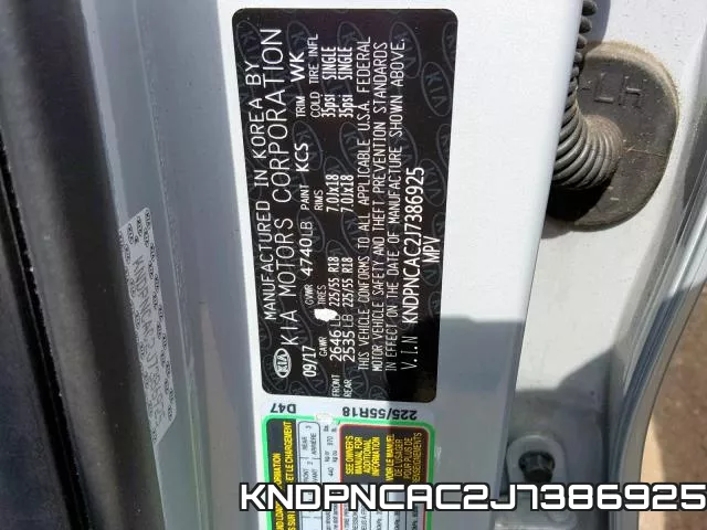 KNDPNCAC2J7386925 фото 2